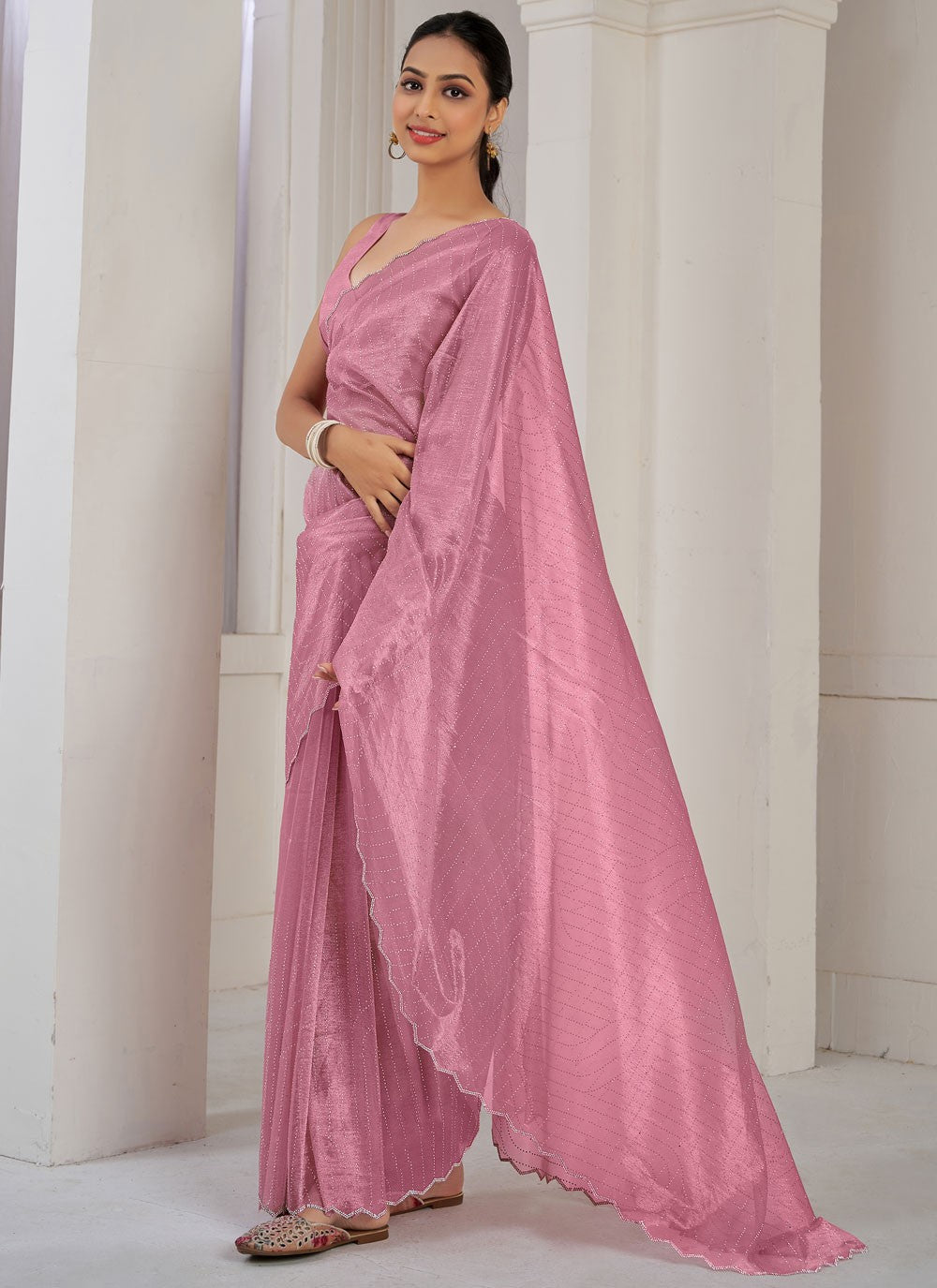 Classic Cutdana Net, Organza Saree - S10606