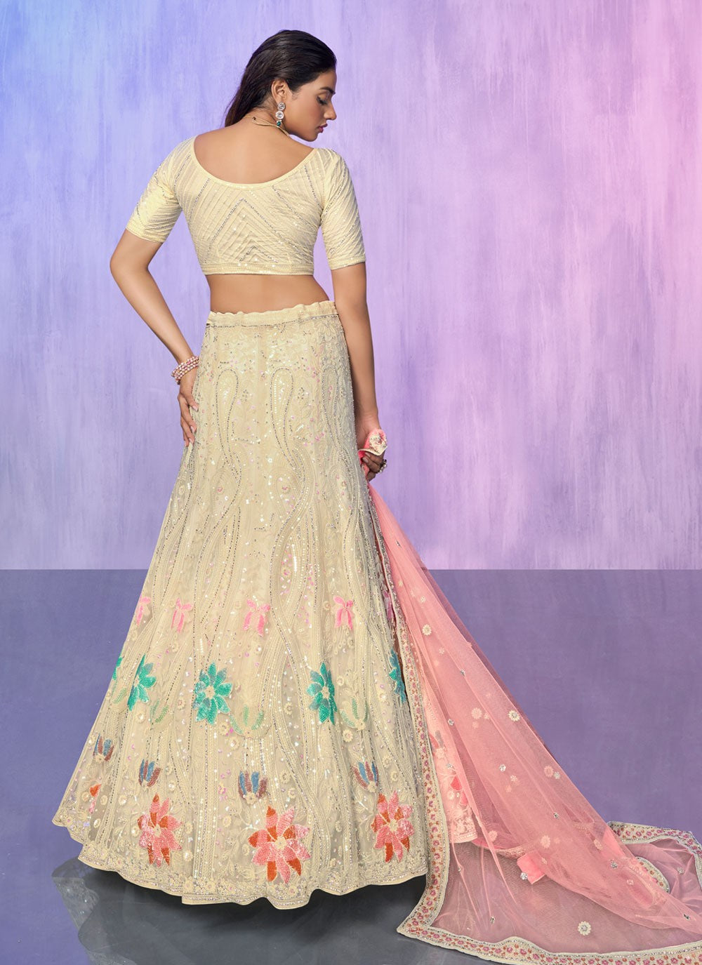 Embroidered Georgette A - Line Lehenga - L1332