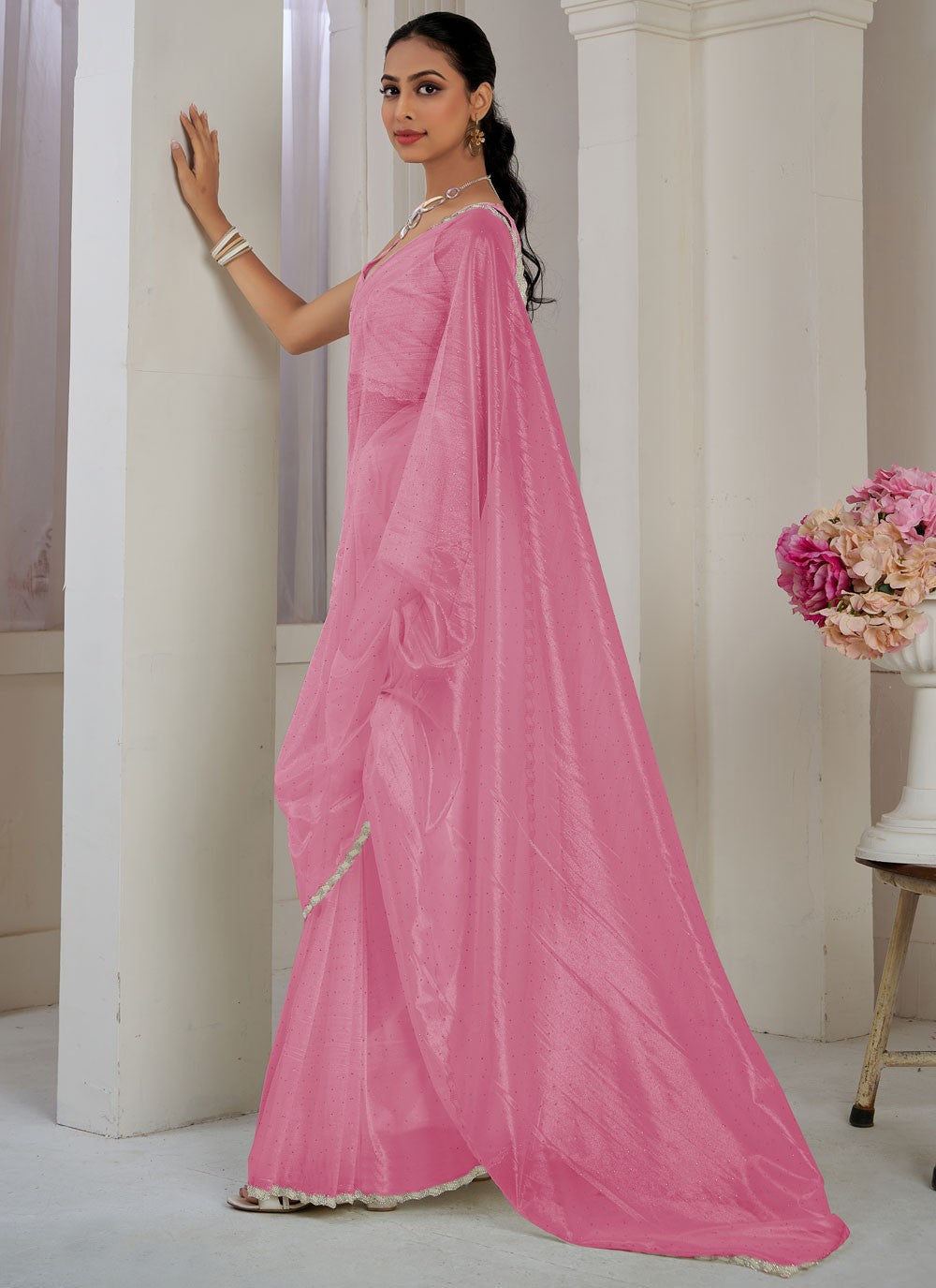 Classic Cutdana Net, Organza Saree - S10577