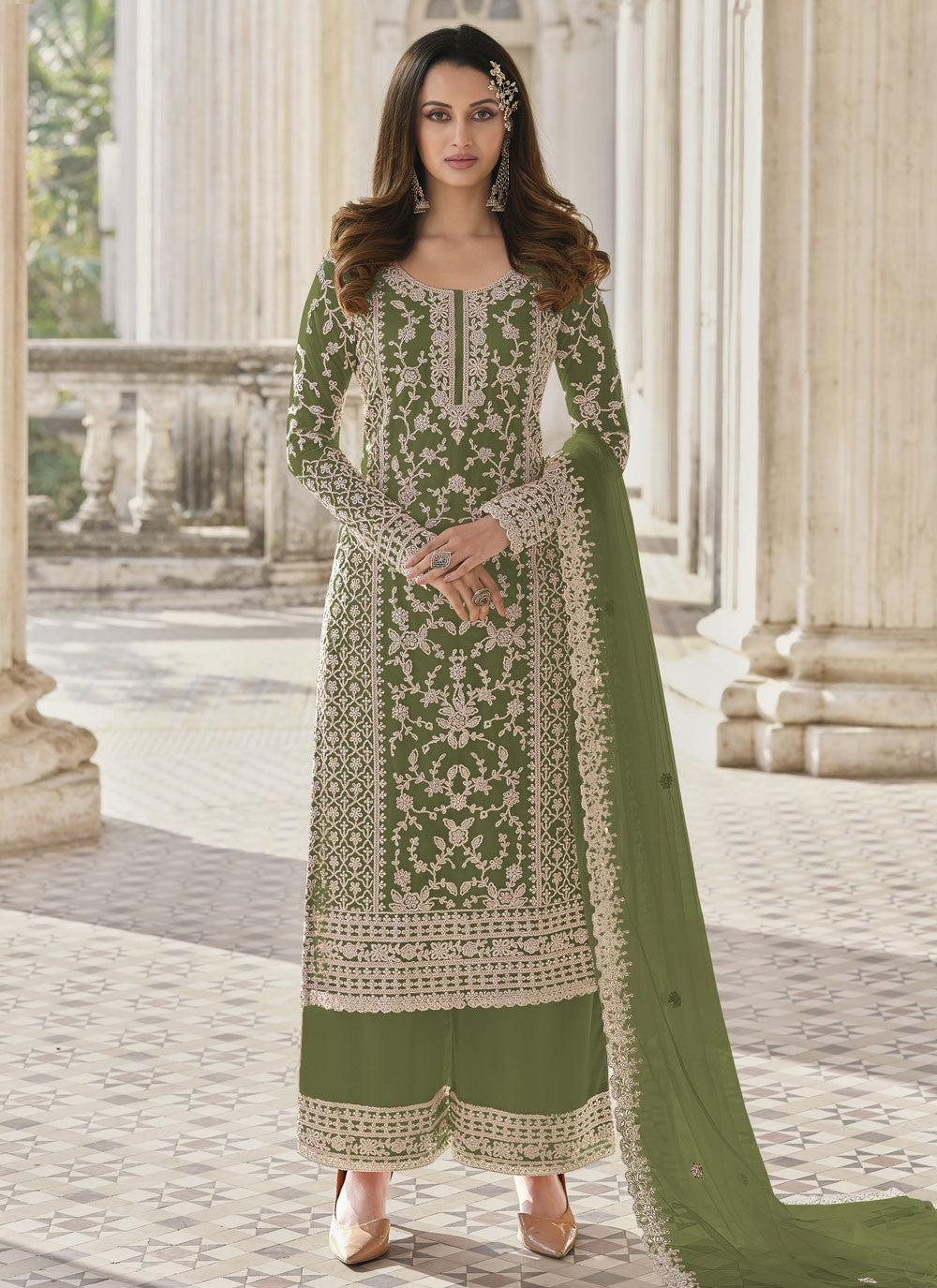 Net Salwar Suit - T2158