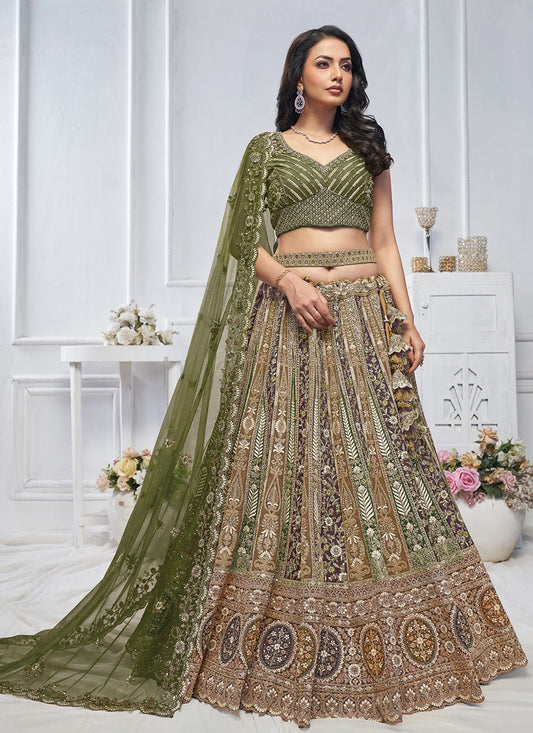 Embroidered Net A - Line Lehenga - L2762