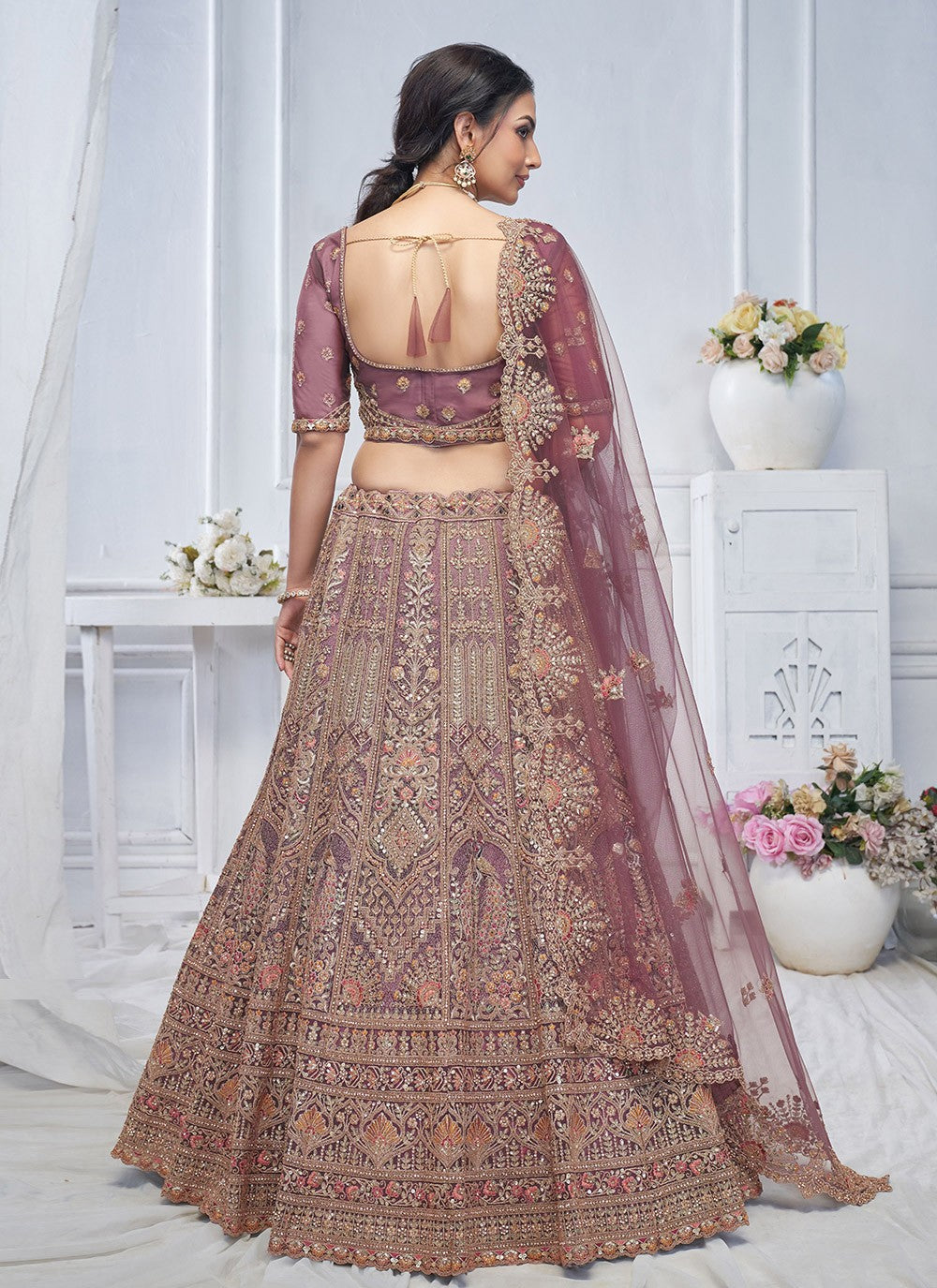 Embroidered Net A - Line Lehenga - L2762