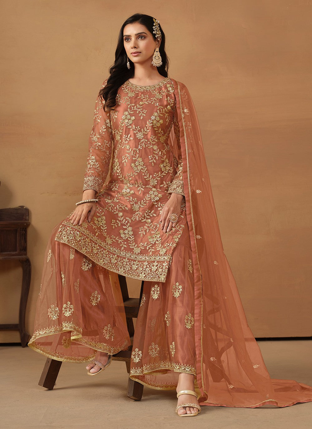 Net Salwar Suit - T2089