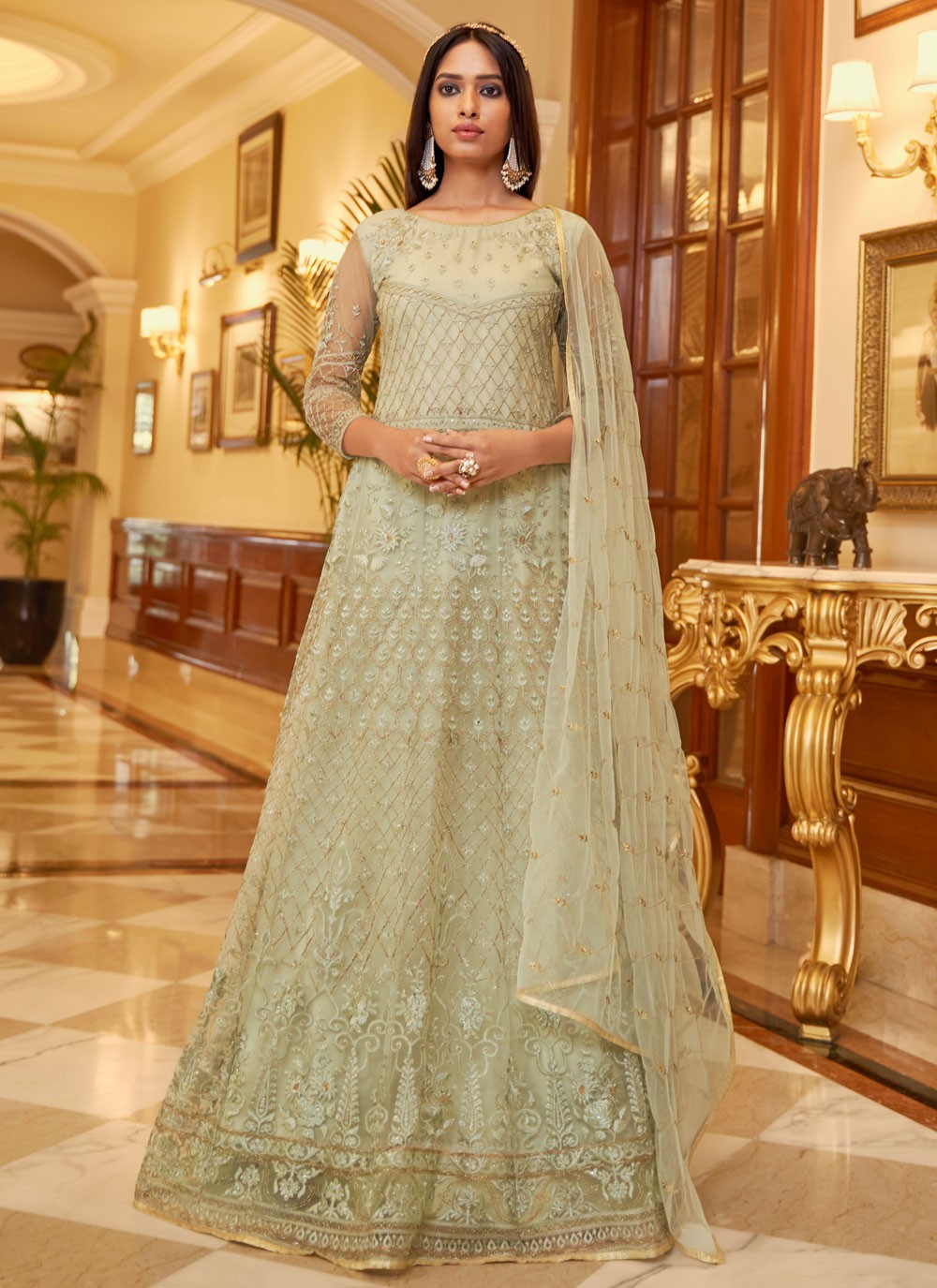 Net Anarkali - T3515