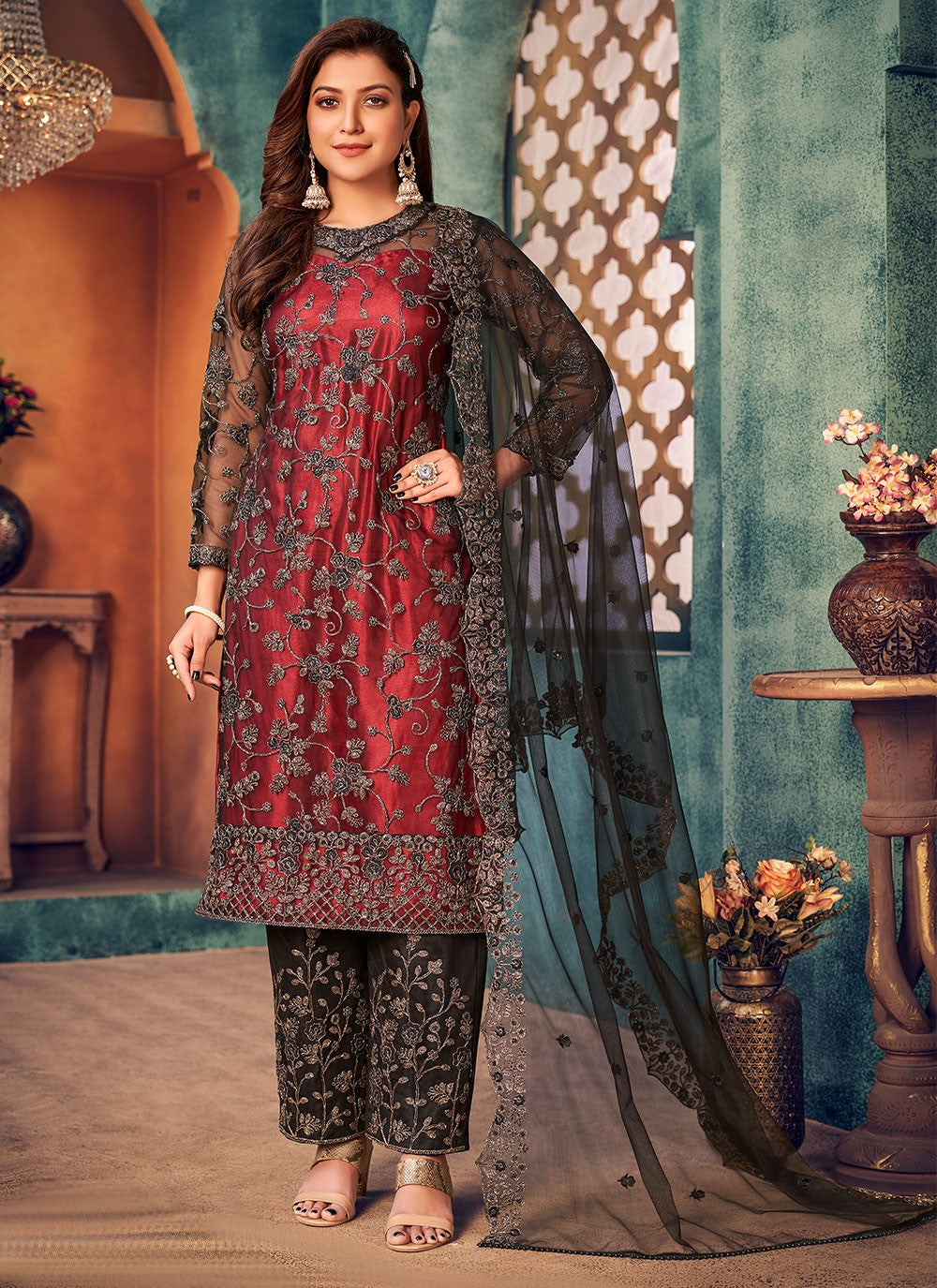 Net Salwar Suit - T693