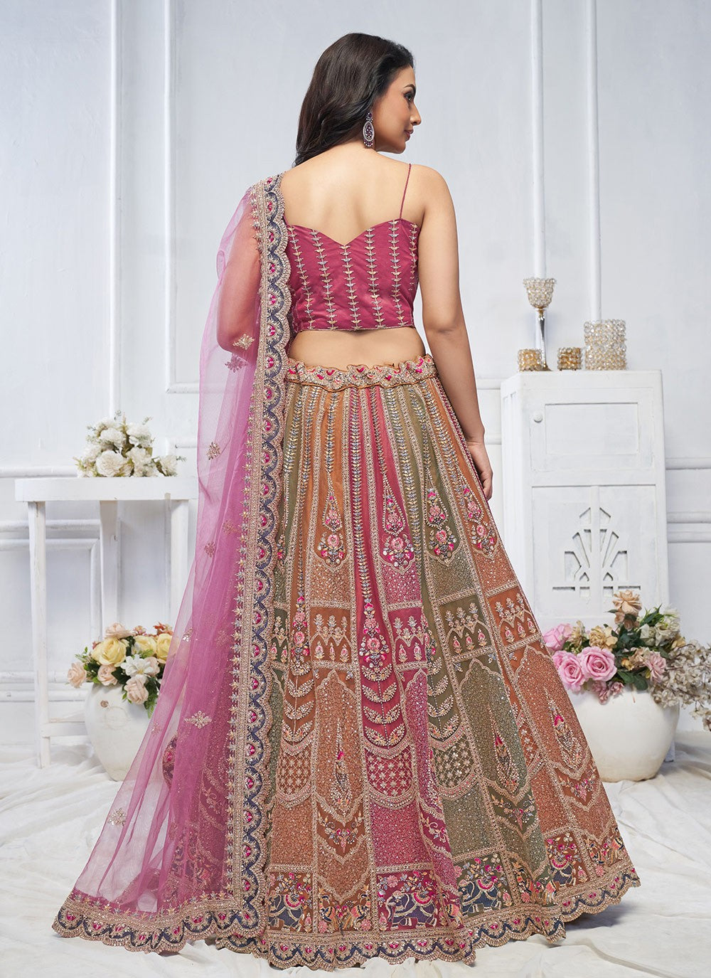 Embroidered Net A - Line Lehenga - L2852