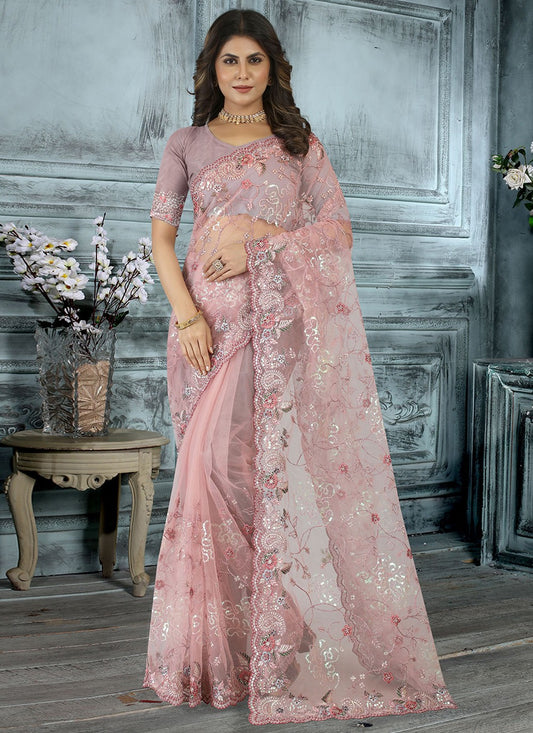 Saree Embroidered Net Saree - S3017