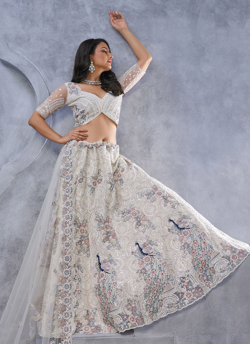 Embroidered Organza, Silk Lehenga - L3112