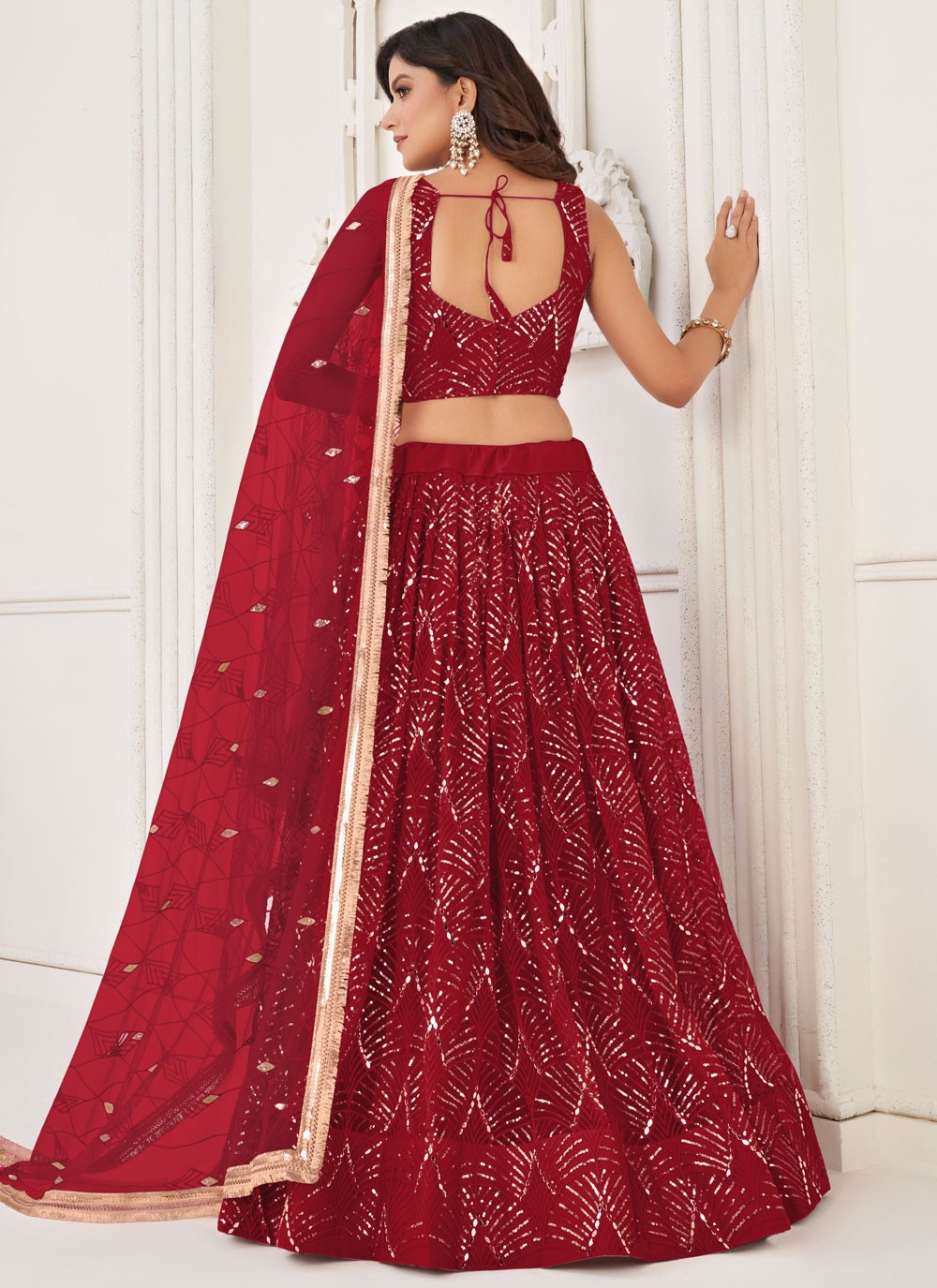 Embroidered Net A - Line Lehenga - L3011