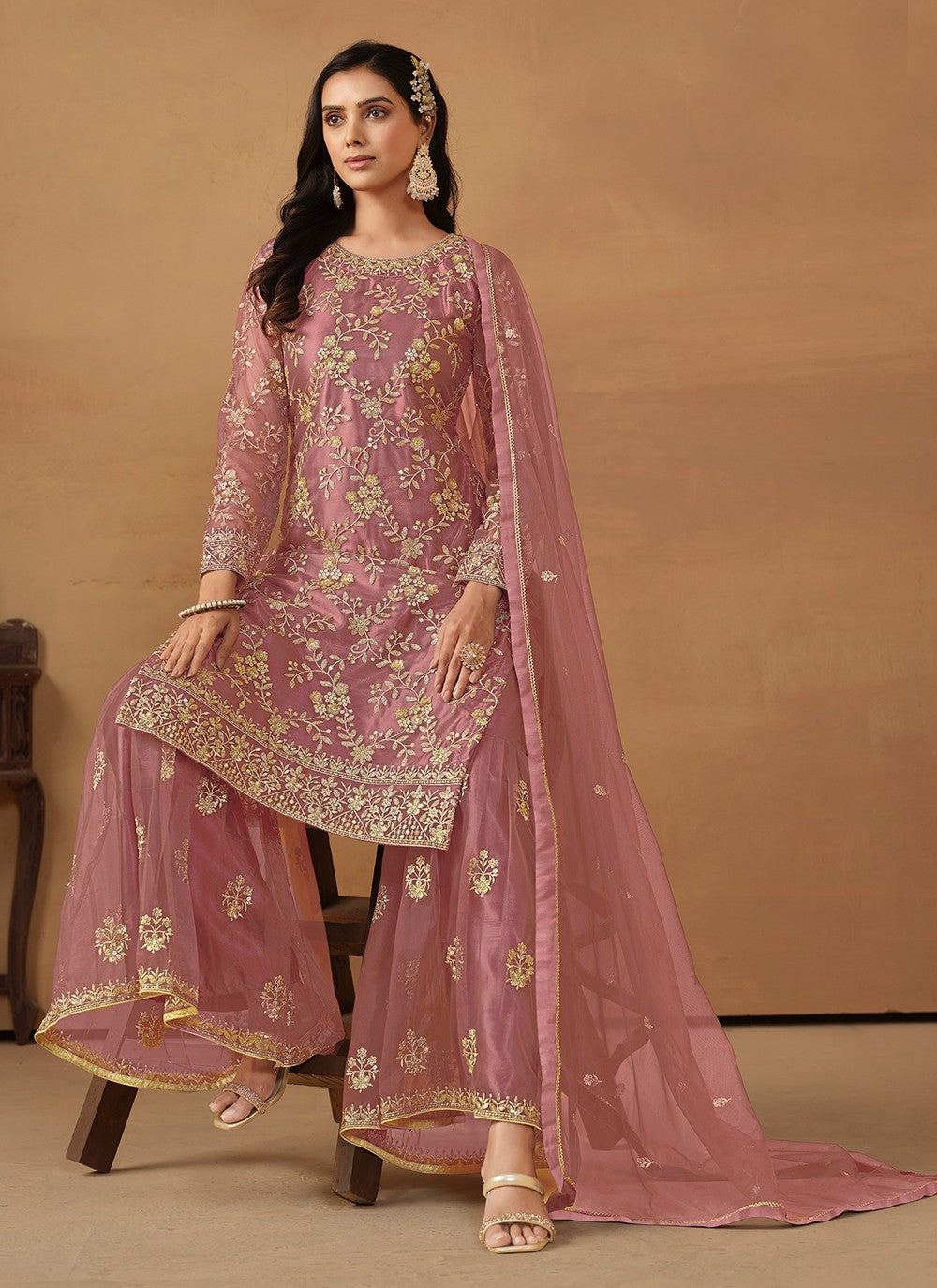 Net Salwar Suit - T2089