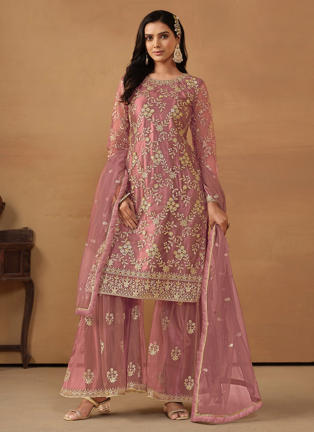 Net Salwar Suit - T2089