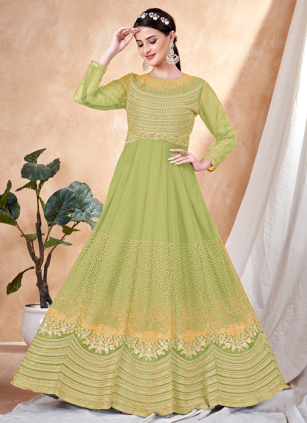 Net Salwar Suit - T1426