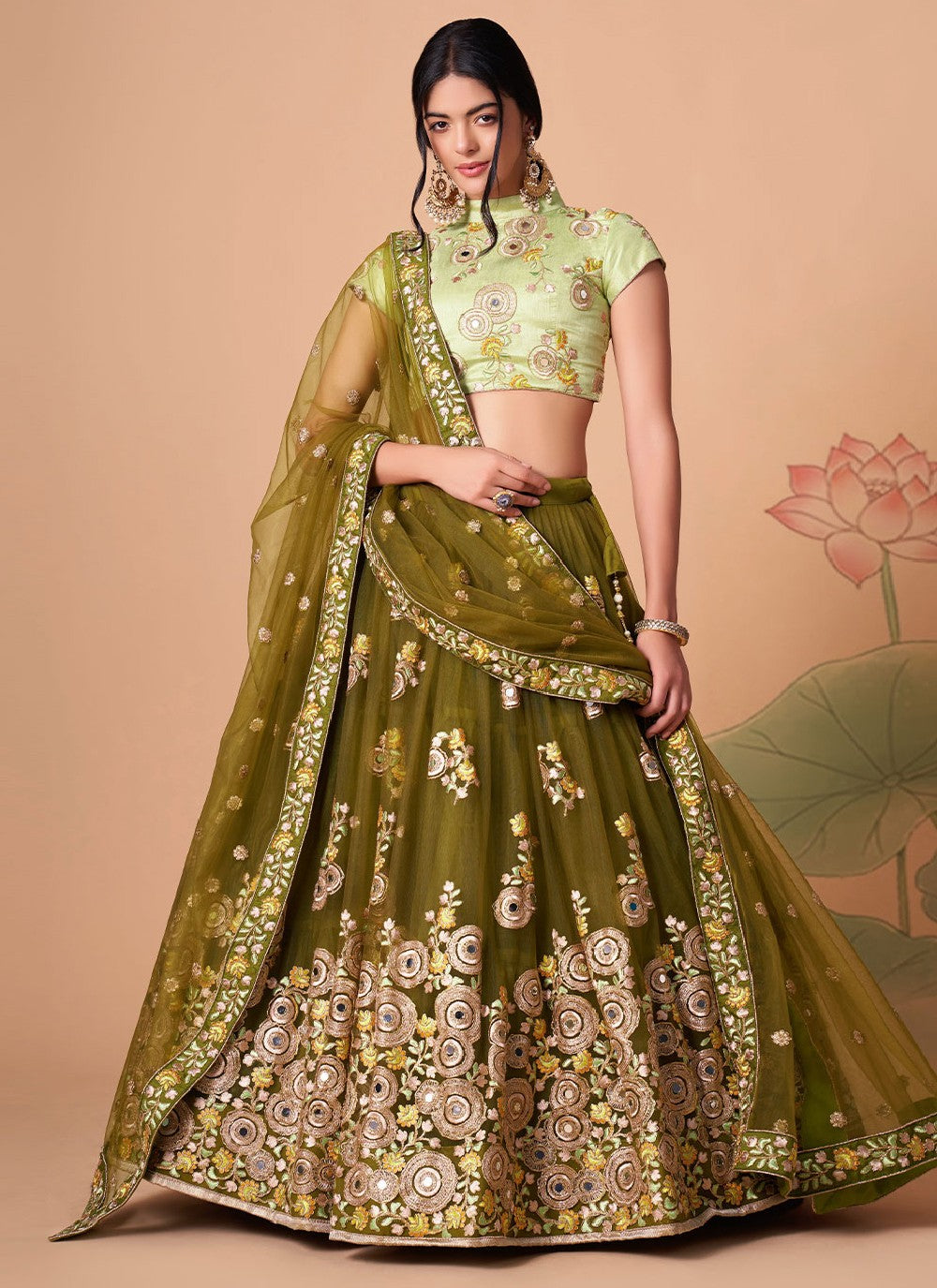 Dori Work Net A - Line Lehenga - L0777