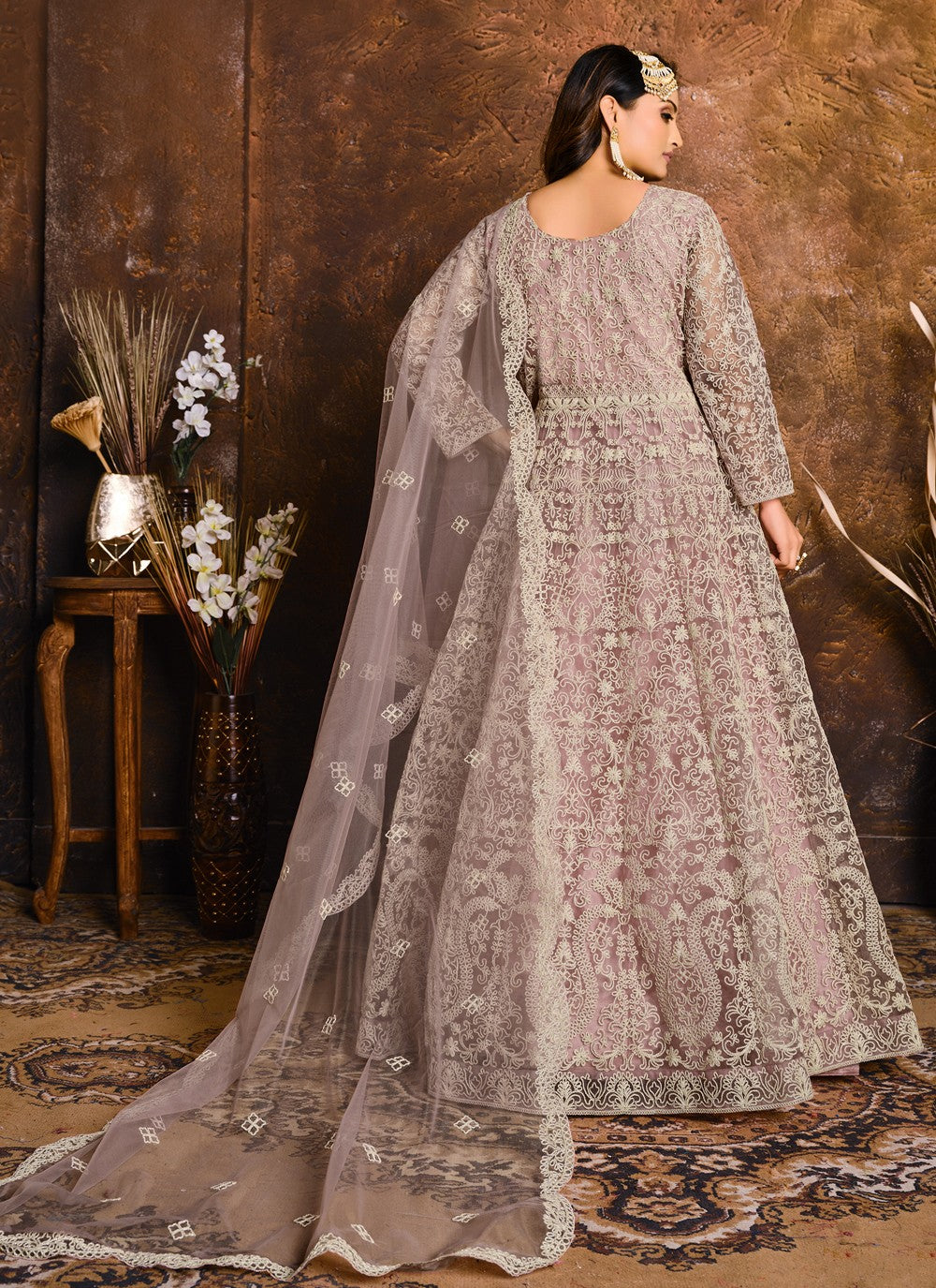 Net Floor Length Anarkali - T160