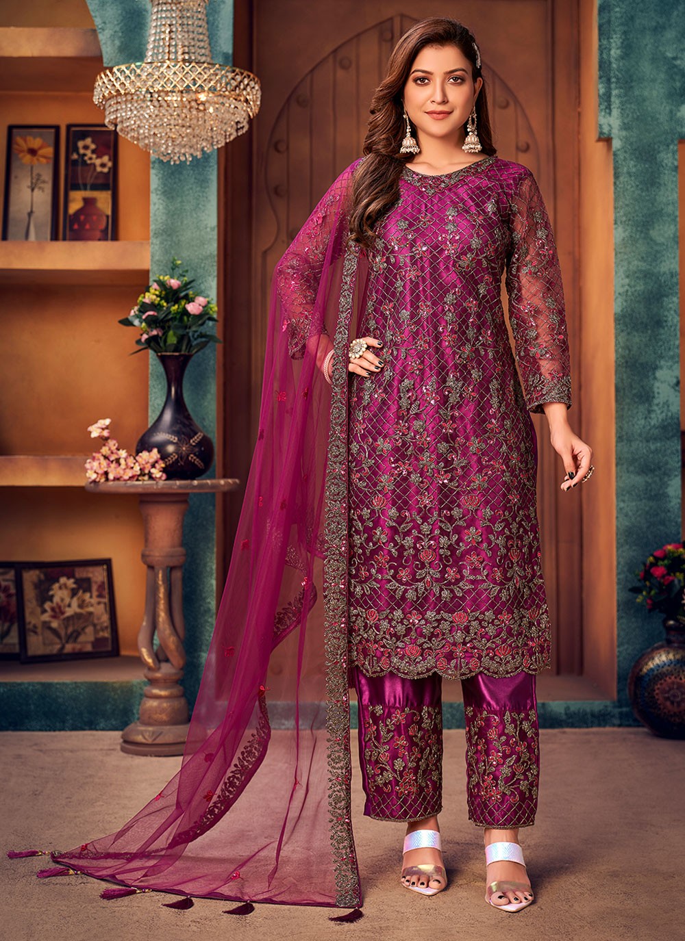 Net Salwar Suit - T693