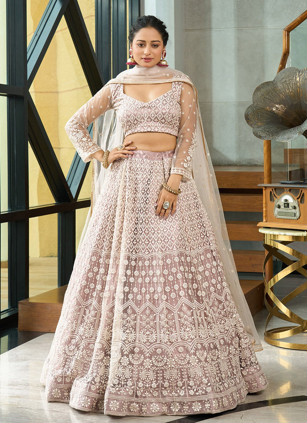 Embroidered Georgette A - Line Lehenga - L2294