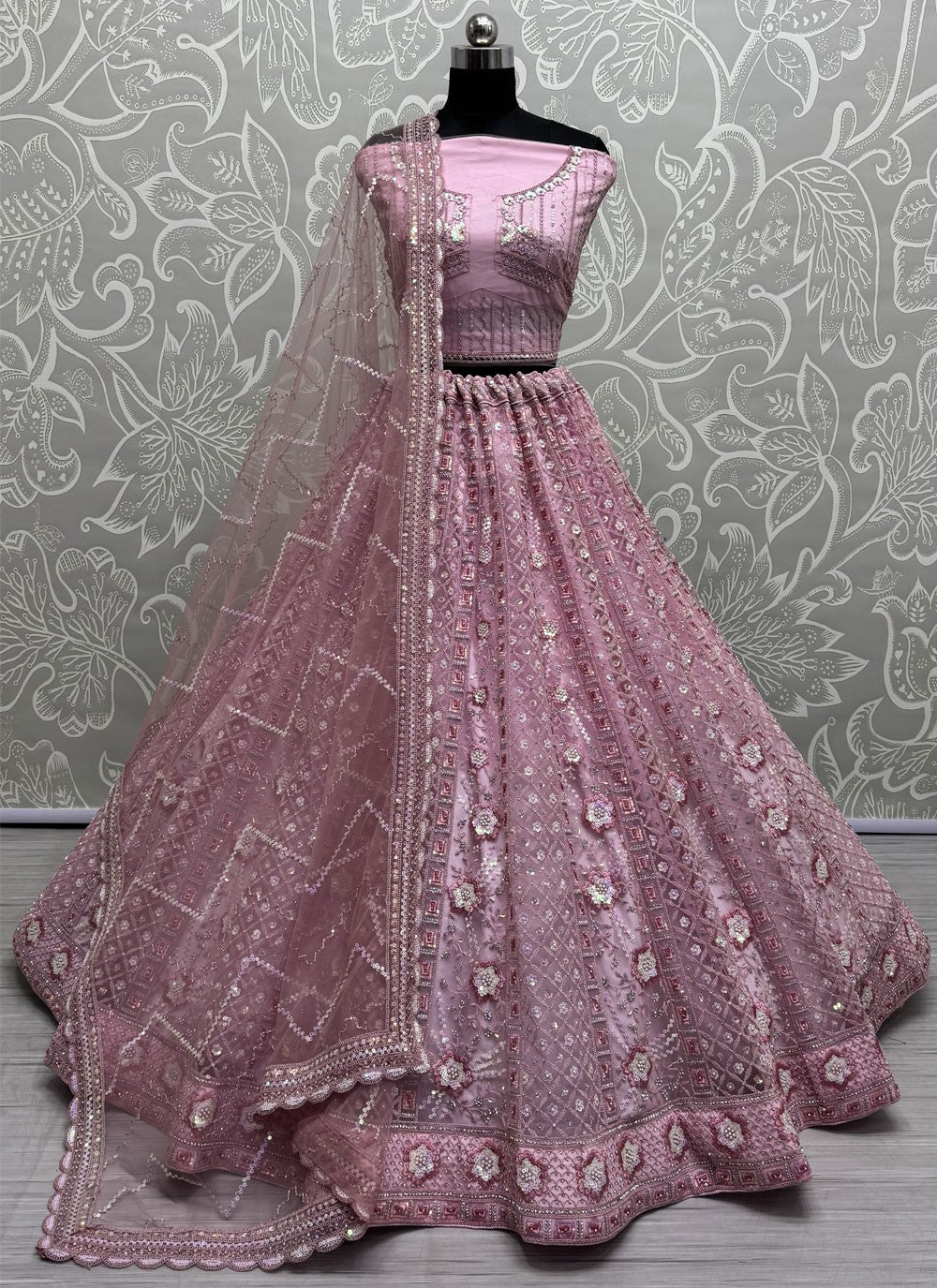 Dimond Net A - Line Lehenga - L2980