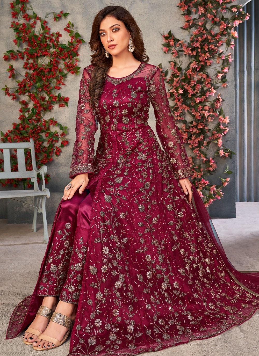 Net Floor Length Anarkali - T802