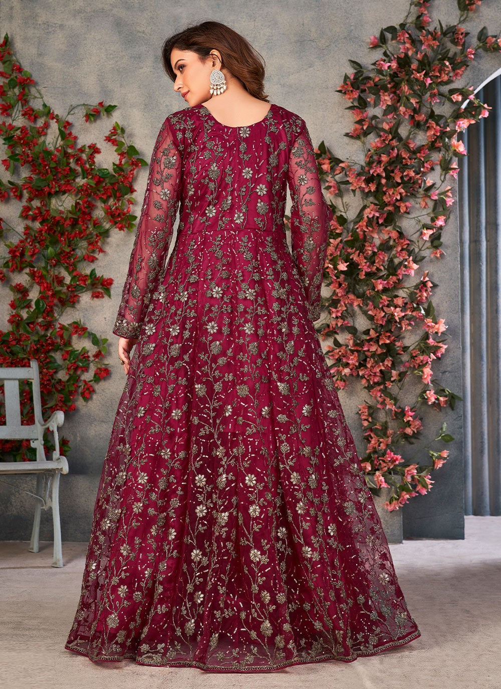 Net Floor Length Anarkali - T802