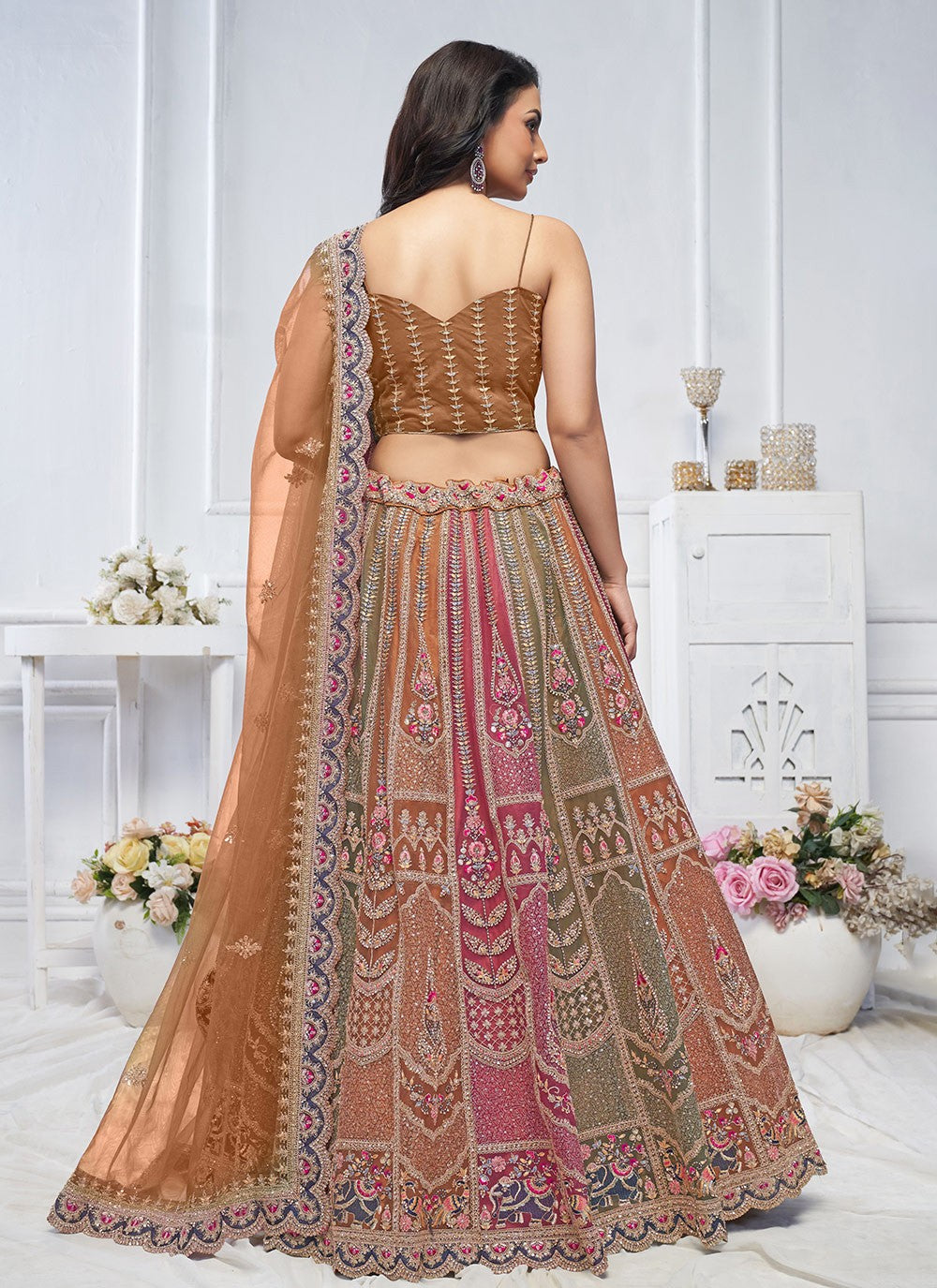 Embroidered Net A - Line Lehenga - L2852