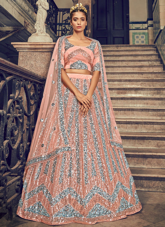 Embroidered Net A - Line Lehenga - L0166