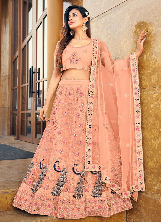 Embroidered Net A - Line Lehenga - L0926