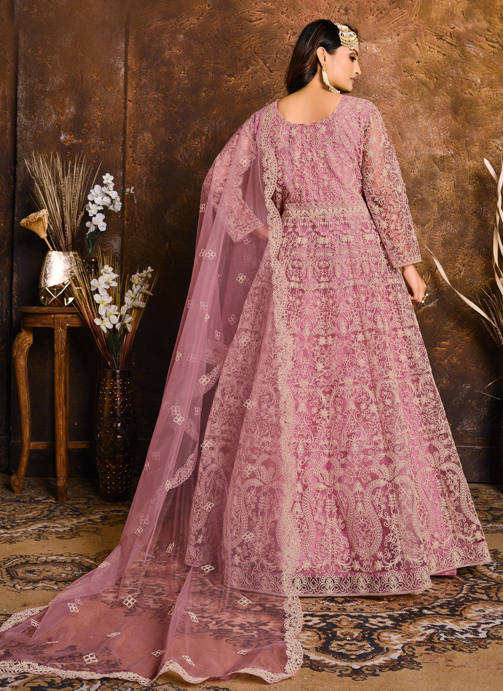 Net Floor Length Anarkali - T160