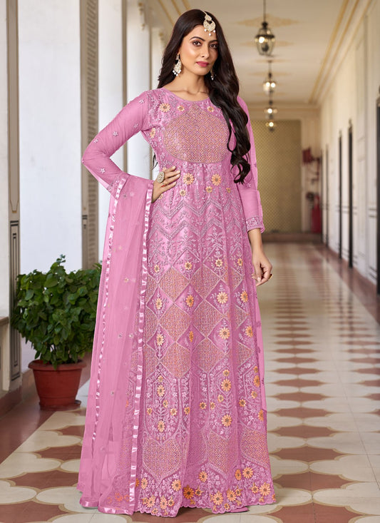 Net Floor Length Anarkali - T1946