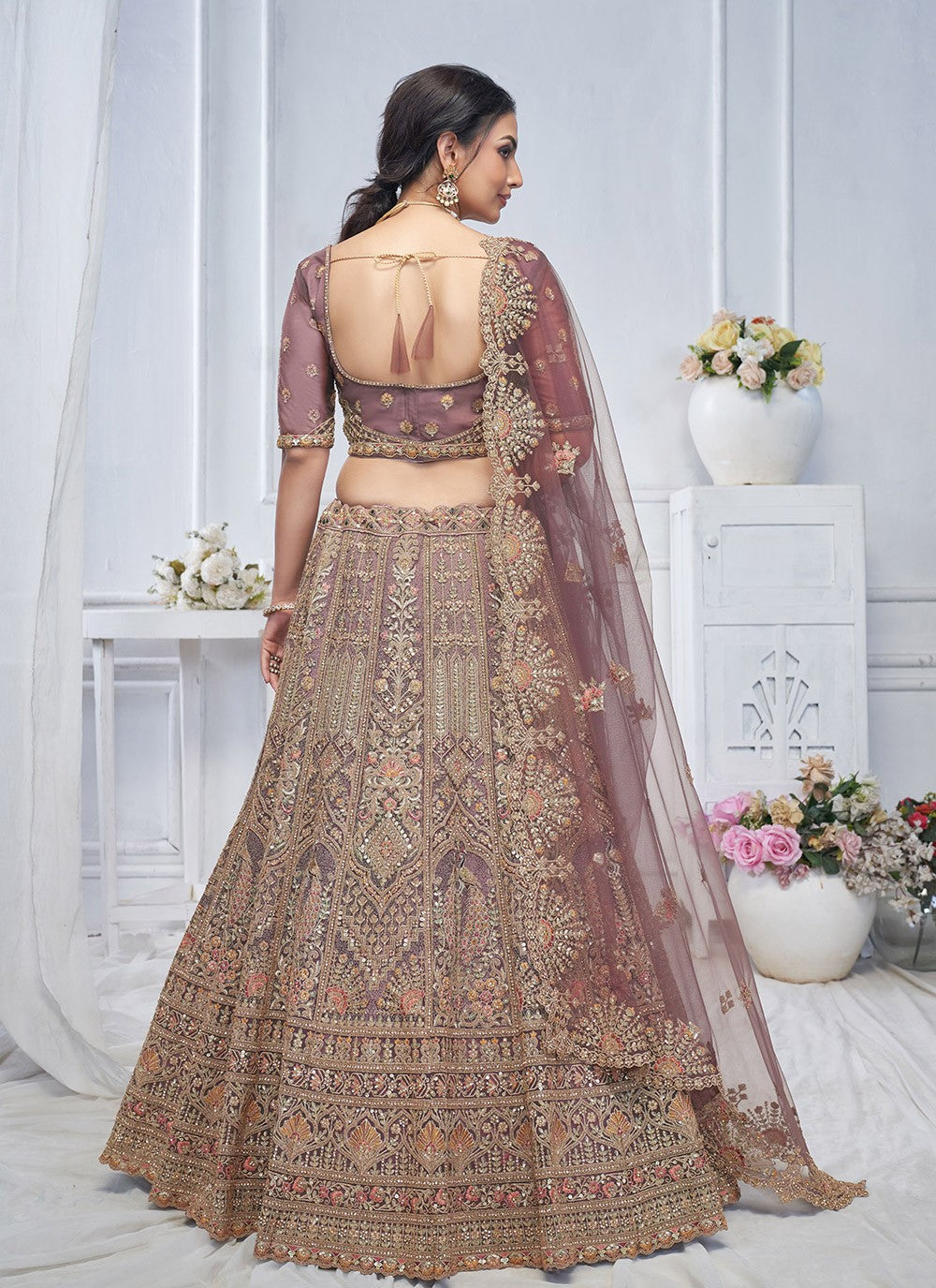 Embroidered Net A - Line Lehenga - L2762