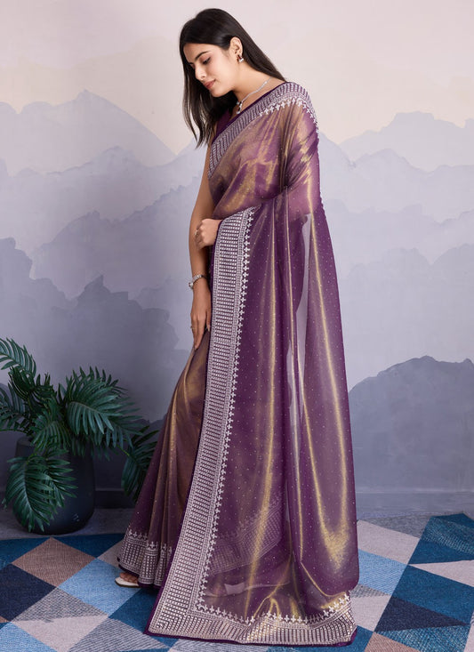 Classic Border Work Net Saree - S8339