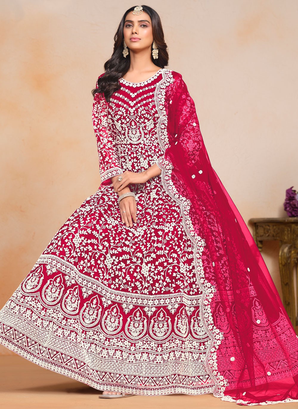 Net Salwar Suit - T3573