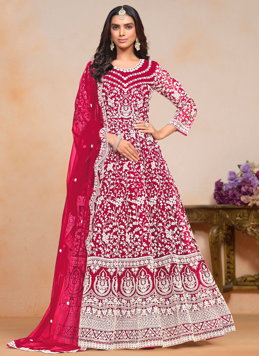 Net Salwar Suit - T3573