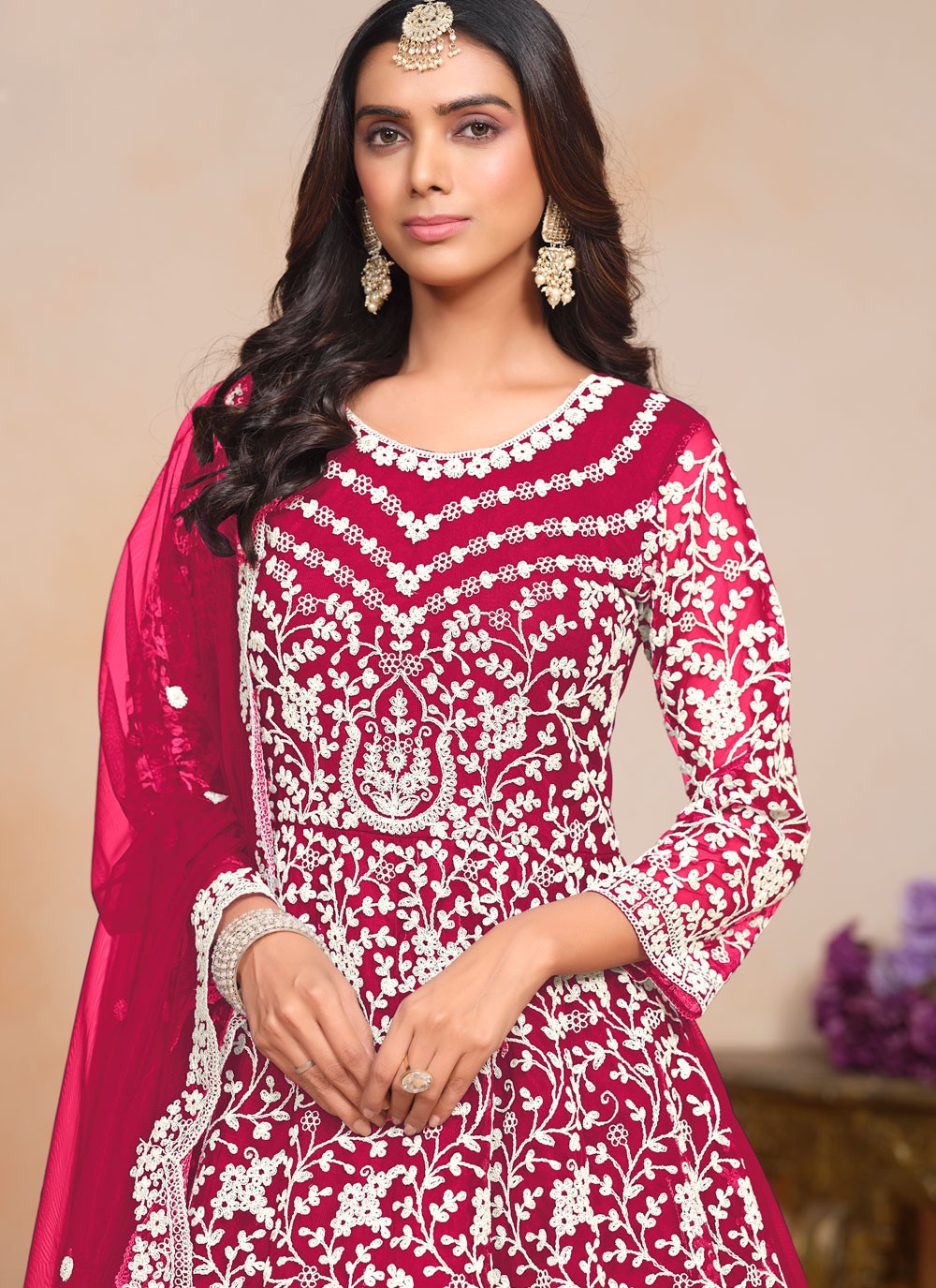 Net Salwar Suit - T3573