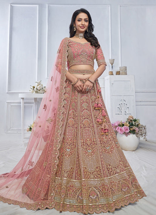 Embroidered Net A - Line Lehenga - L2825