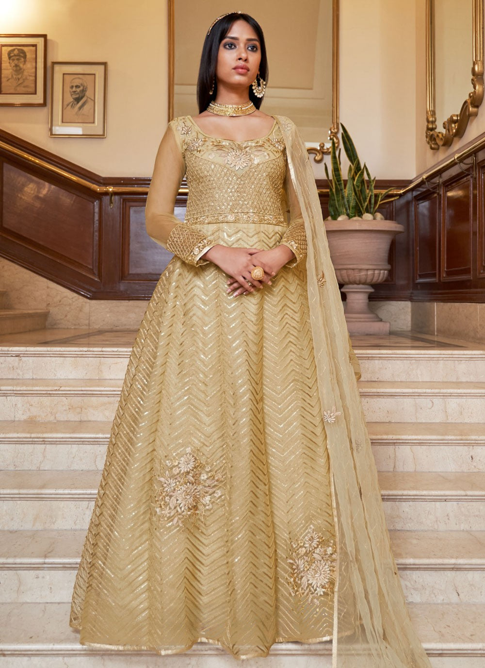 Net Anarkali - T3515