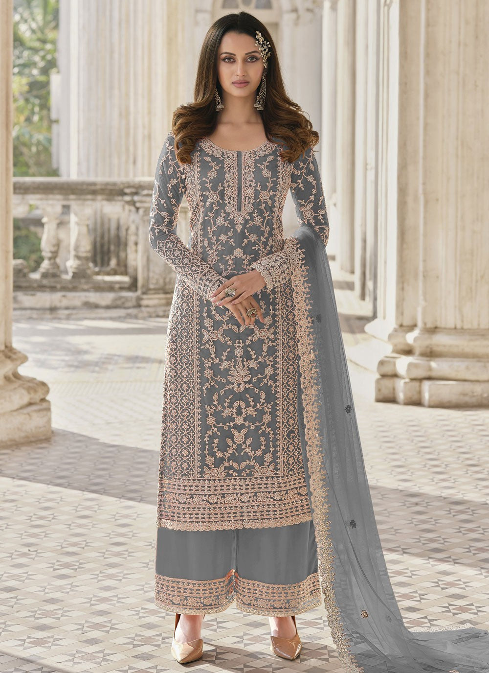 Net Salwar Suit - T2158