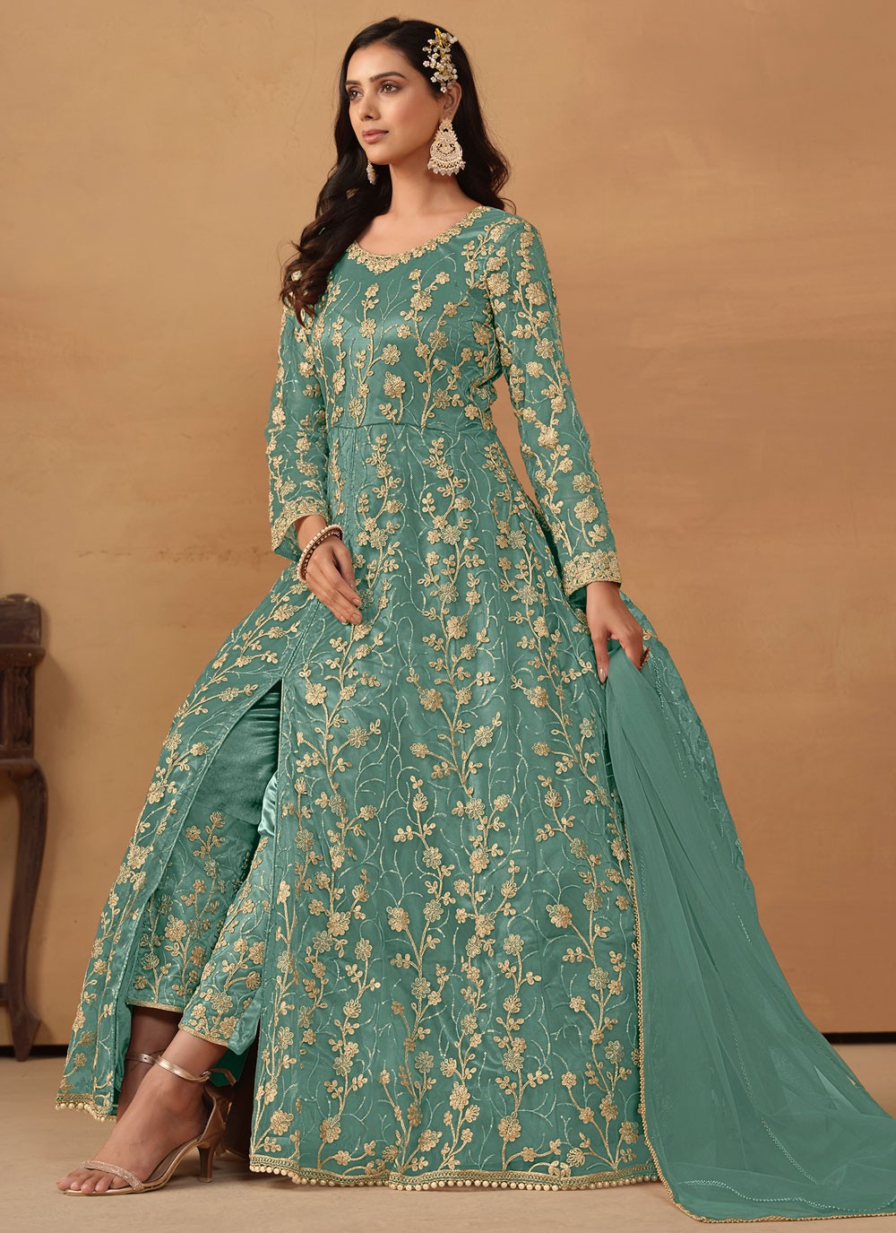 Net Salwar Suit - T3182