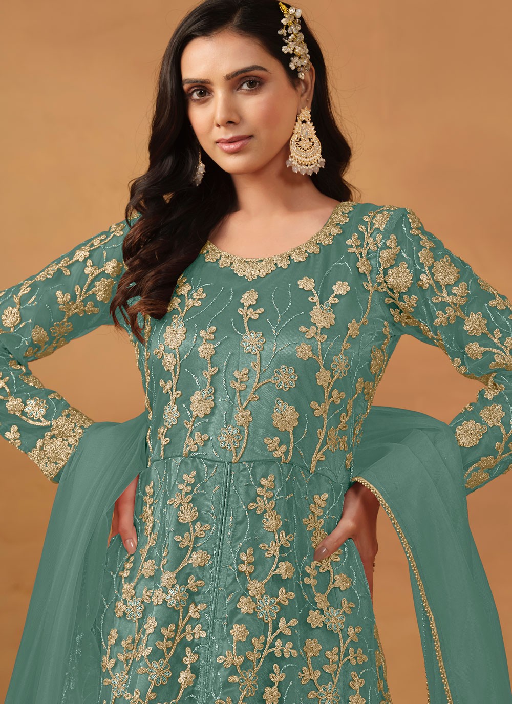 Net Salwar Suit - T3182