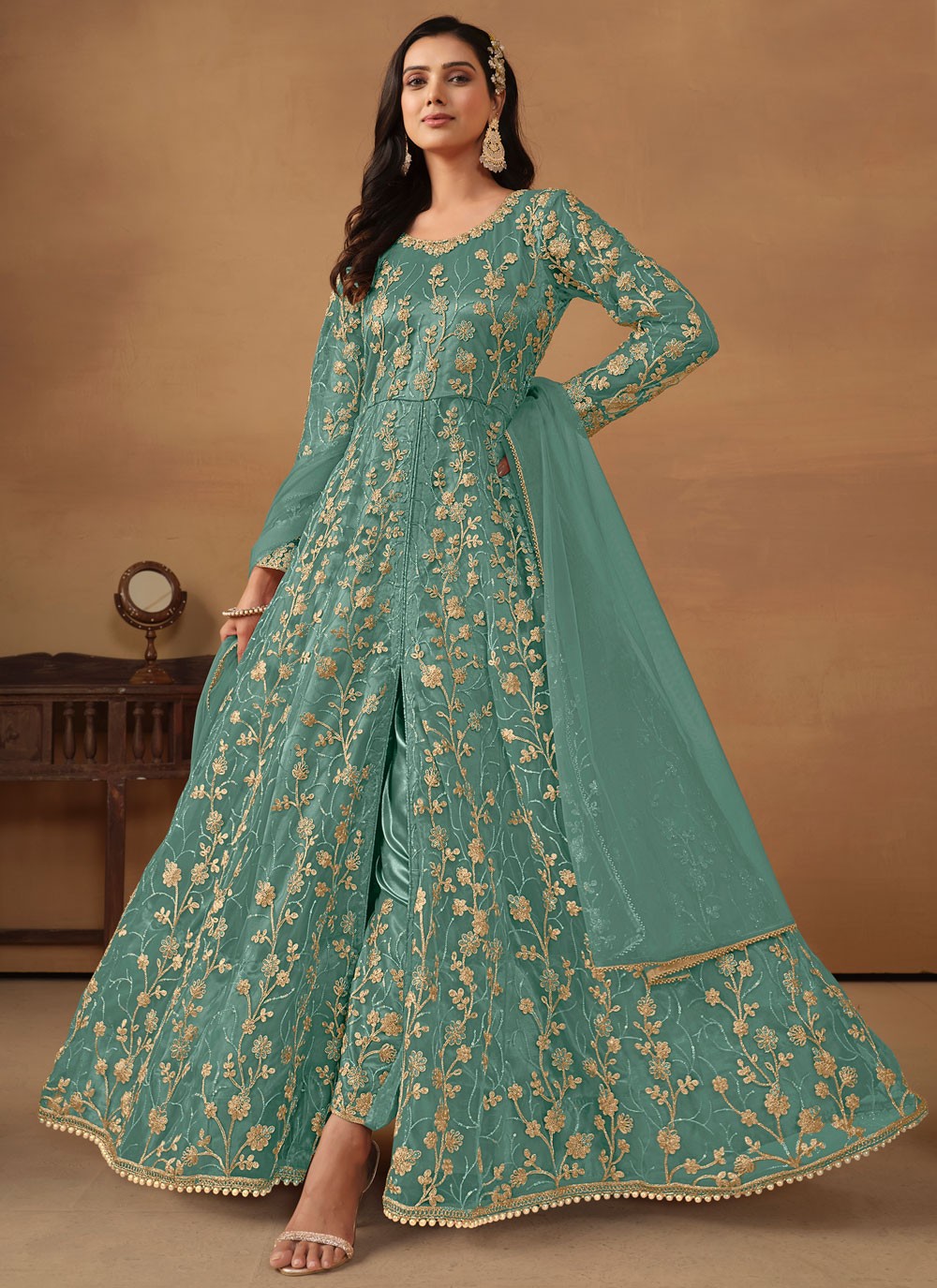 Net Salwar Suit - T3182