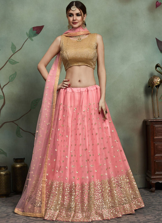 Sequins Net A - Line Lehenga - L0040