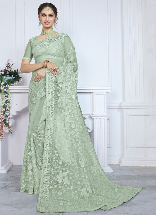 Trendy Aari Work Net Saree - S5767