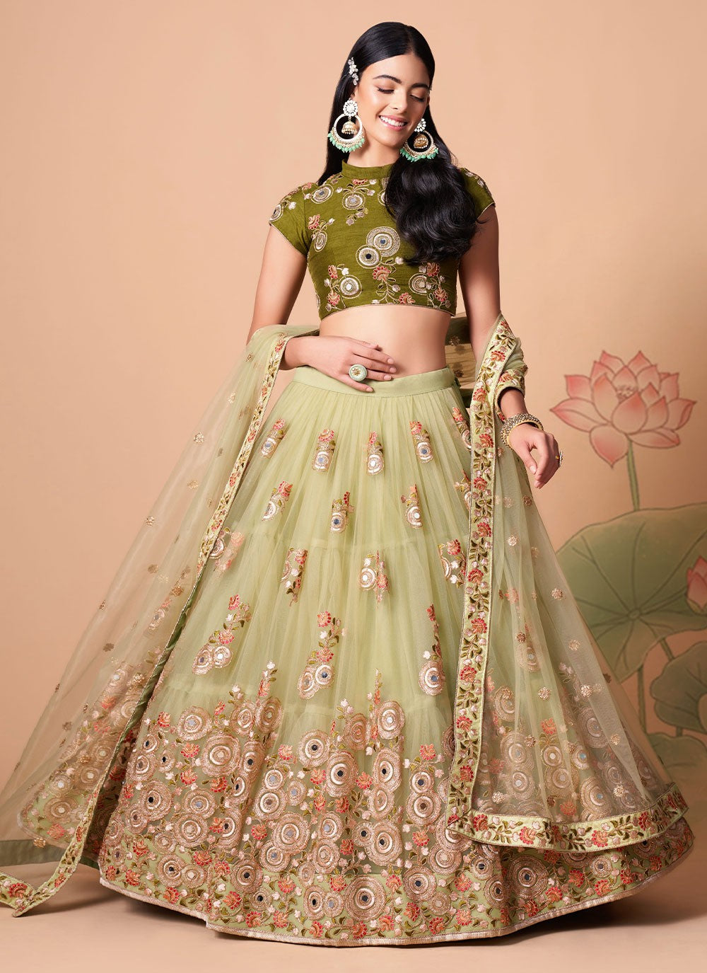 Dori Work Net A - Line Lehenga - L0777