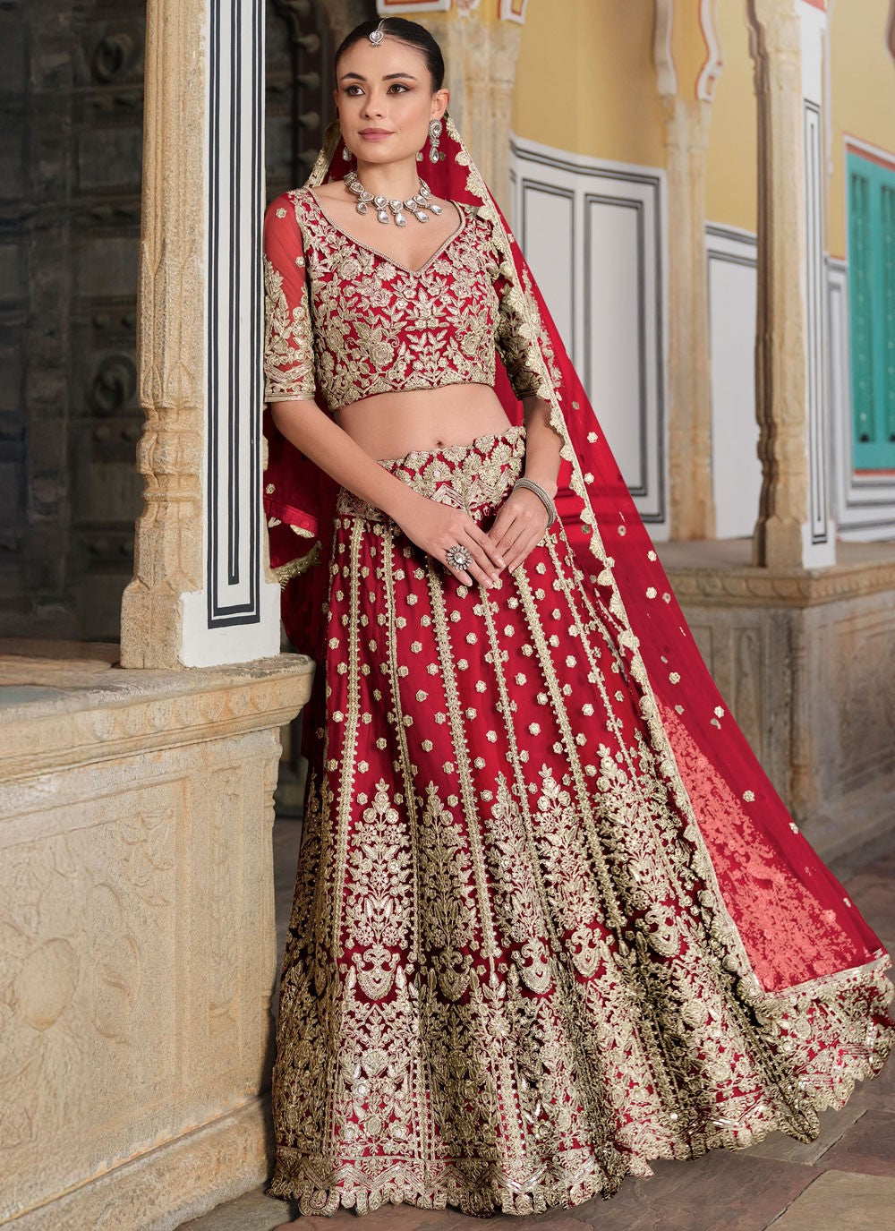 Dimond Net Lehenga - L3186