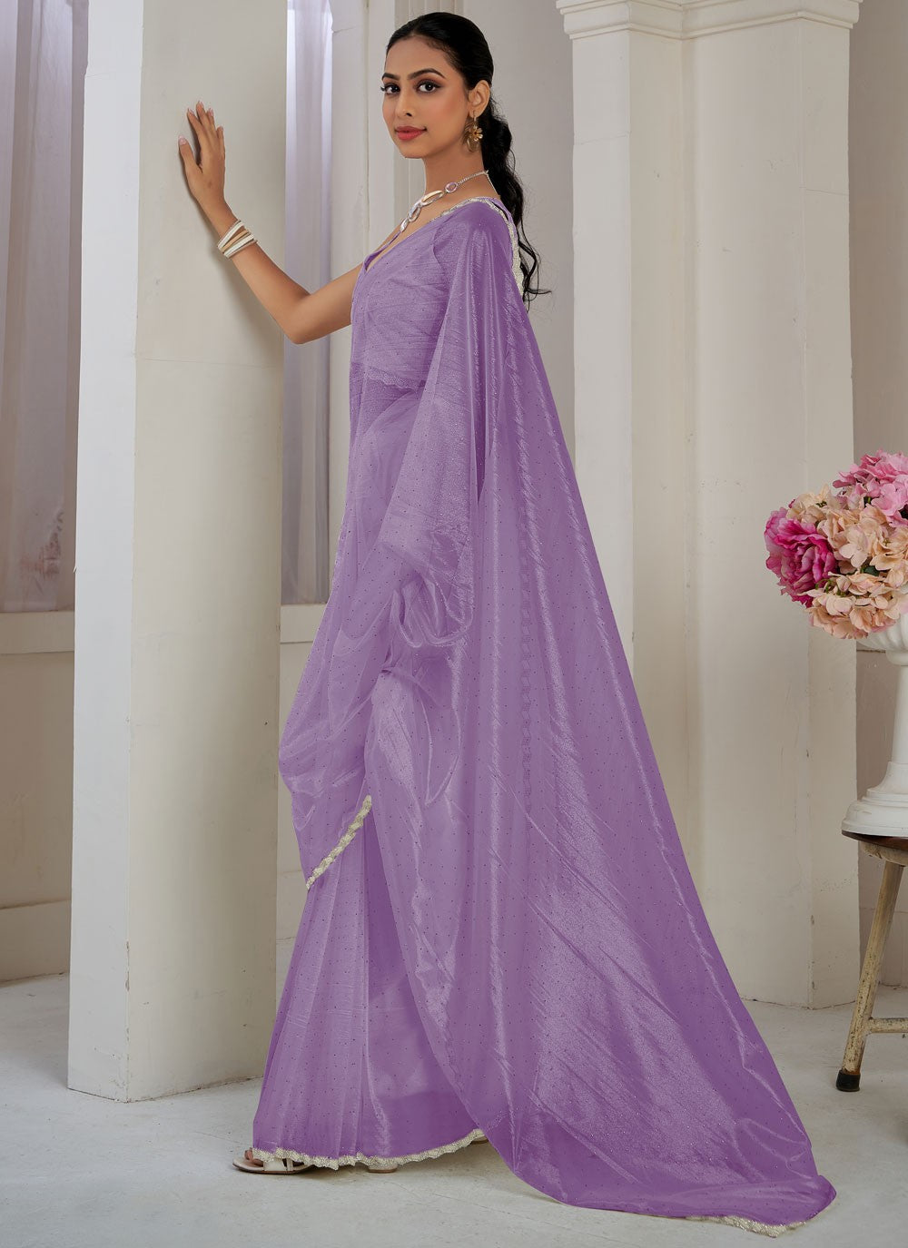 Classic Cutdana Net, Organza Saree - S10577