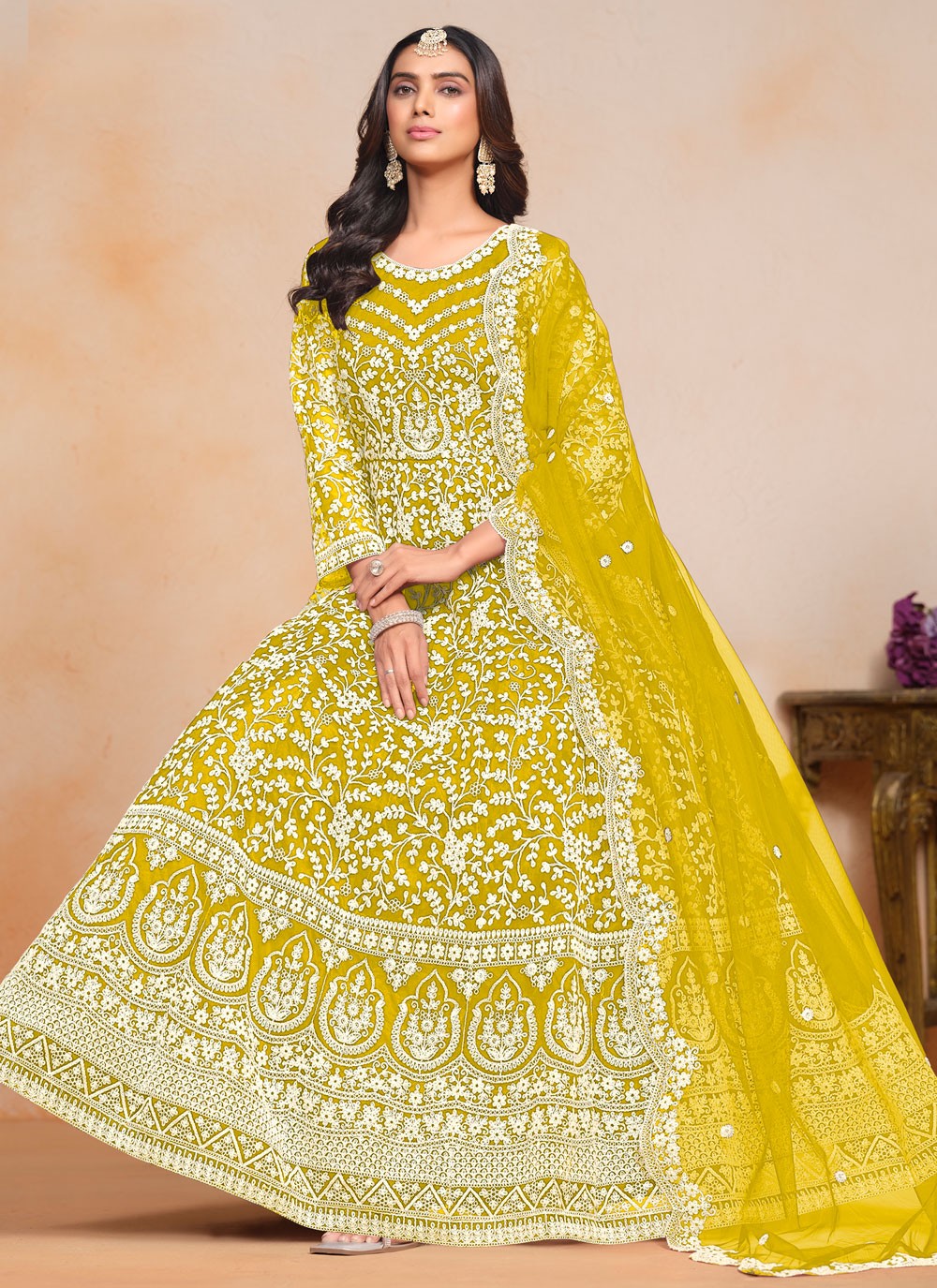 Net Salwar Suit - T3573