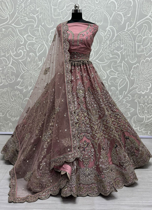 Embroidered Net A - Line Lehenga - L1785