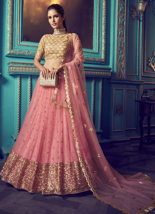 Embroidered Net A - Line Lehenga - L0081