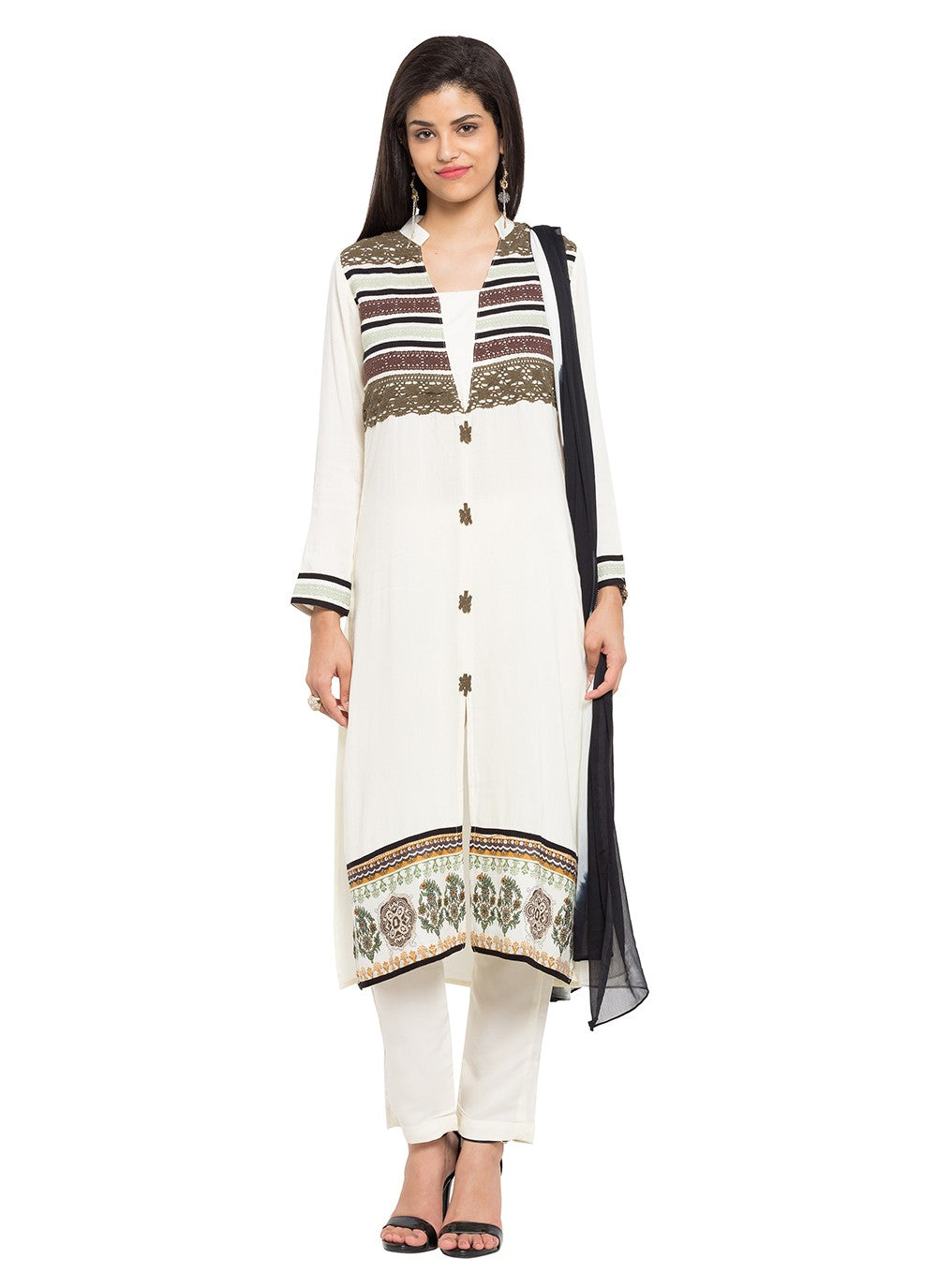 Faux Georgette Palazzo Suit - T306