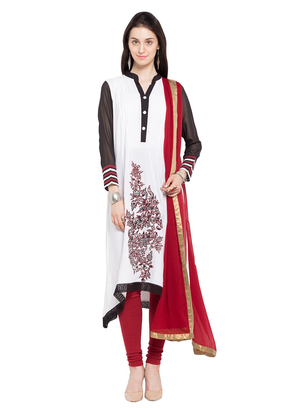 Faux Georgette Churidar Suit - T358