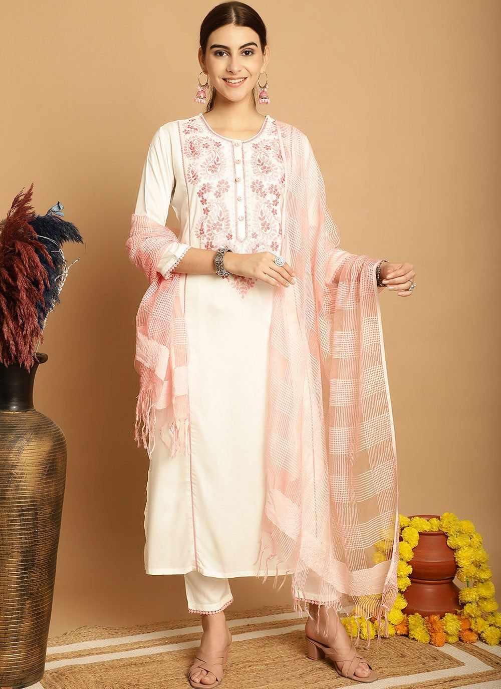 Chanderi Salwar Suit - T1907